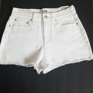VICTORIA'S SECRET PINK White Cut Off Shorts